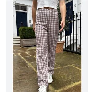 Plaid Brown Brandy Melville Pants